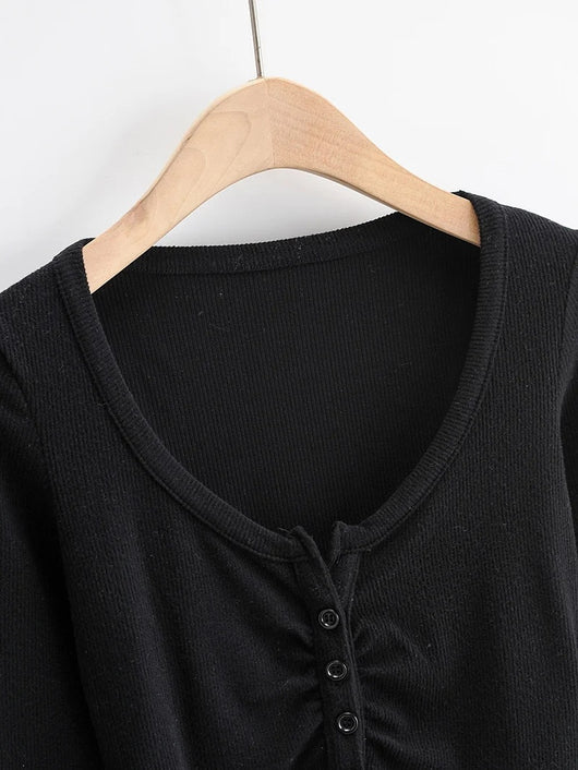 Sudadera Corta Cuello Redondo Manga Larga para Mujer - Estilo Otoño - Image 18