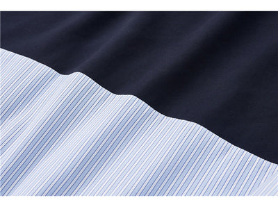 Camisa de Moda con Ribetes en Contraste Azul - Image 16