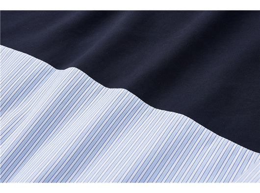 Camisa de Moda con Ribetes en Contraste Azul - Image 16