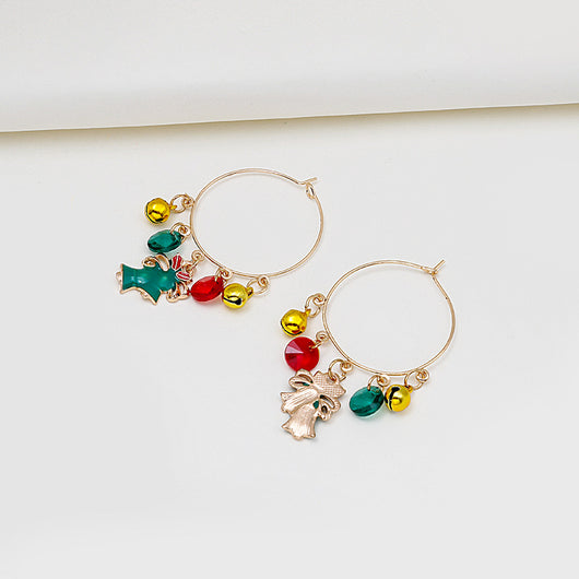 Aretes Navideños Muñeco de Nieve con Cascabel y Letras del Alfabeto - Image 8