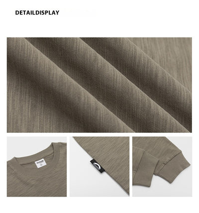 Camiseta de Algodón Pima con Bordado Minimalista - Manga Larga Cuello Redondo - Image 36