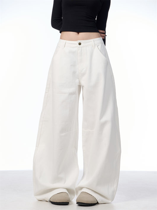 Pantalón Blanco Ancho de Pierna Recta Casual y Suelto - Image 24