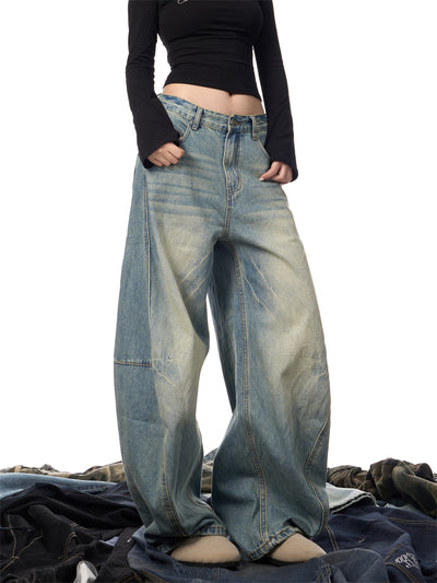 Pantalones Vaqueros Sueltos Desgastados con Efecto Vintage Mujer - Image 27