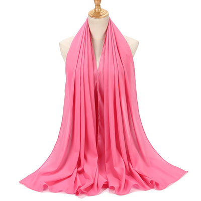 Pañuelo Chifón Plisado Transpirable para Mujer - Diseño Monocromo Elegante - Image 14
