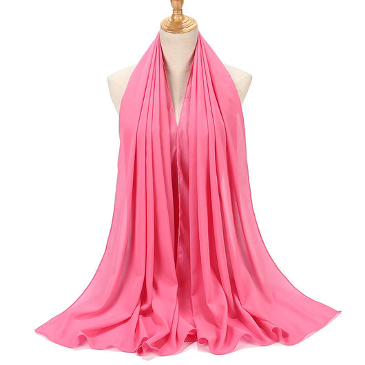 Pañuelo Chifón Plisado Transpirable para Mujer - Diseño Monocromo Elegante - Image 14