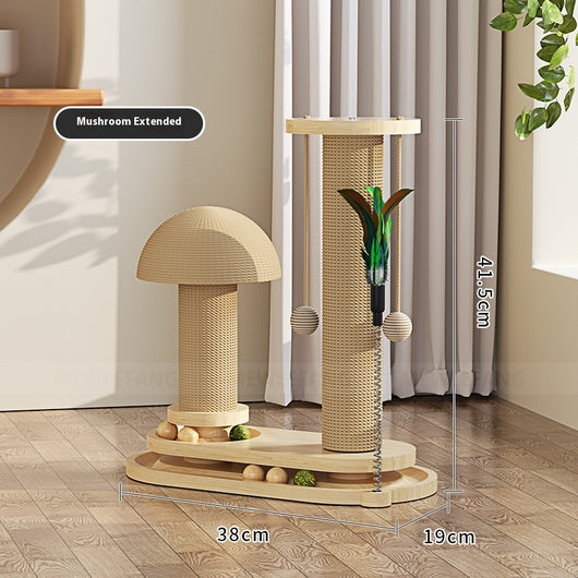 Rascador Giratorio de Madera Maciza para Gatos - Juguete Duradero - Image 10