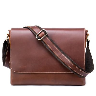 Bolsa Bandolera de Cuero Genuino para Hombre - Estilo Casual Messenger - Image 18