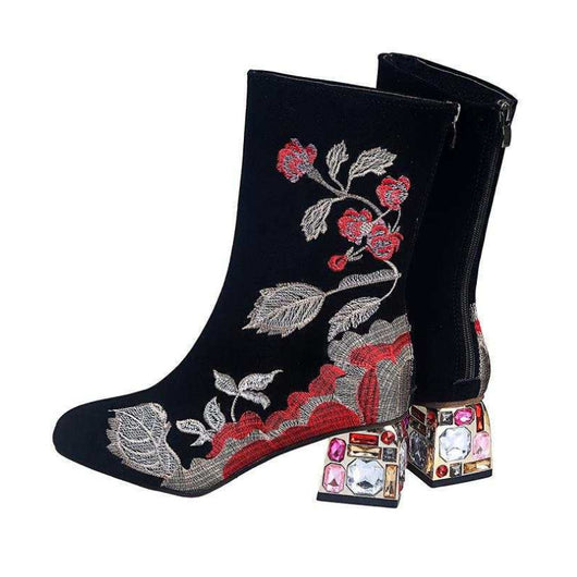 Botas Medianas de Cuero PU con Cierre Trasero y Punta Afilada - Image 10