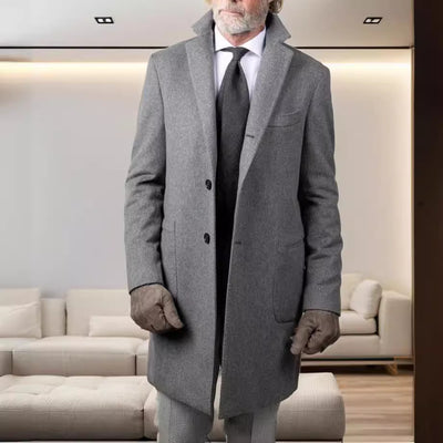 Abrigo de Lana Estilo Británico Largo para Hombre - Image 4