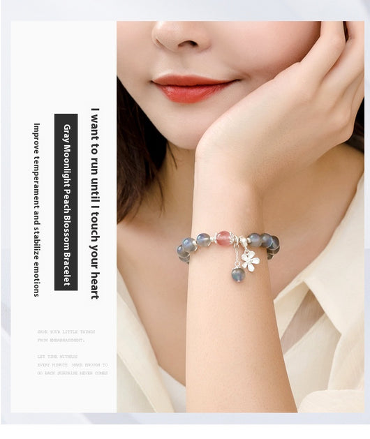Pulsera Cristal Plata 925 Flores de Miel - Luz de Luna Lima y Fresa - Image 7