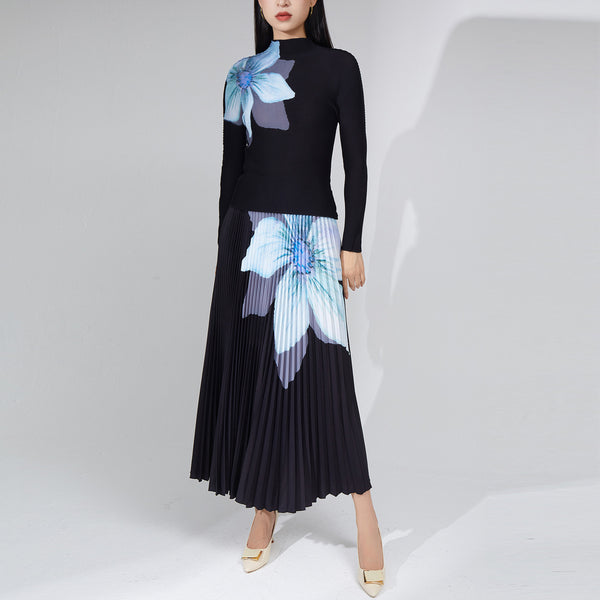 Conjunto de Falda Plisada Otoño - Traje Elegante de Dos Piezas para Mujer