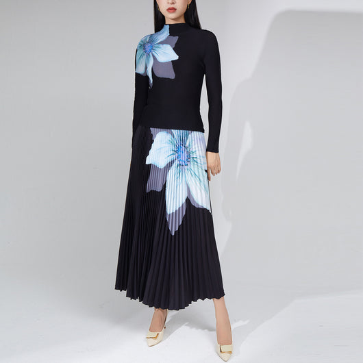 Conjunto de Falda Plisada Otoño - Traje Elegante de Dos Piezas para Mujer