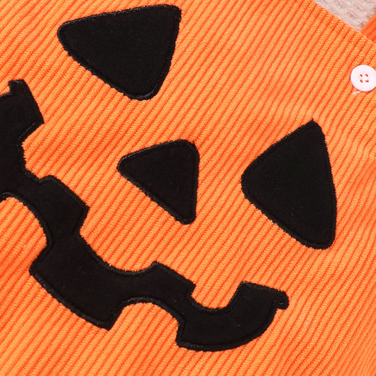 Pantalón Peto de Pana Halloween con Bordado Calabaza y Grimace para Bebé - Image 14