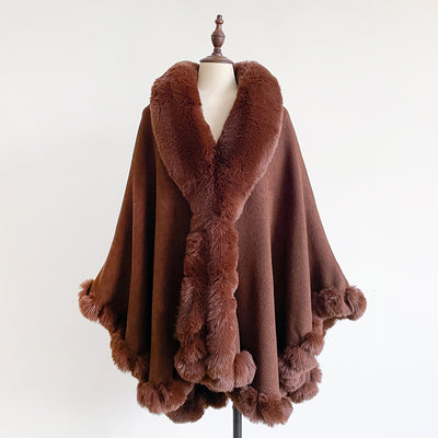 Capa Poncho Oversize con Cuello de Pelaje Irregular - Image 20