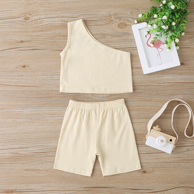 Conjunto Infantil Niña Blusa Hombros Descubiertos y Shorts de Algodón - Image 7