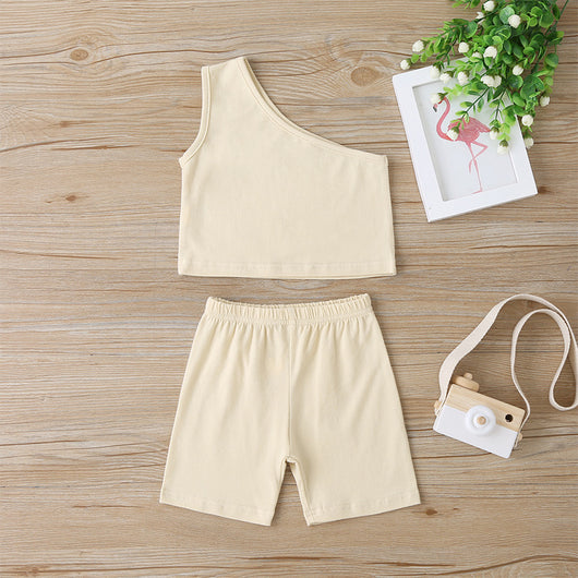 Conjunto Infantil Niña Blusa Hombros Descubiertos y Shorts de Algodón - Image 7