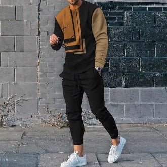 Traje Étnico Estampado de Manga Larga para Hombre