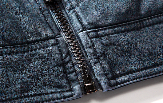 Chaqueta de Cuero Retro con Terciopelo Lavado - Image 21