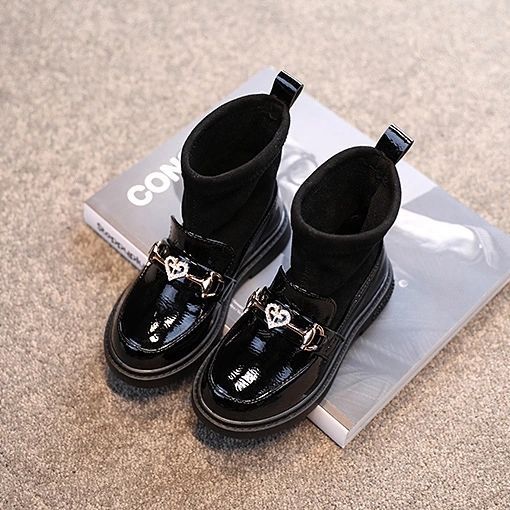 Botas de Algodón para Niñas con Detalles de Cuero Sintético y Terciopelo - Image 3