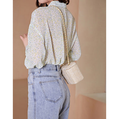 Blusa Francesa con Solapas y Estampado Floral Elegante - Image 3