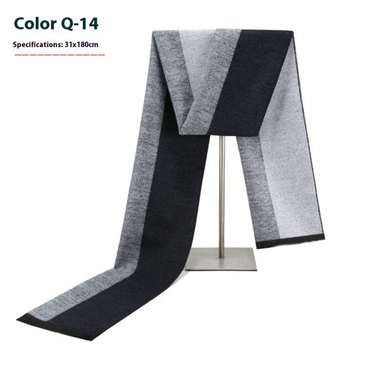 Bufanda Ejecutiva de Cachemira Rayada para Hombre Invierno - Image 19