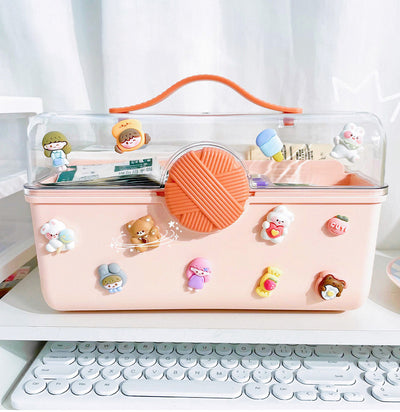 Set of 7 cute 3D resin stickers featuring cartoon characters, an ice cream bar, and a cookie snack. - Image 3