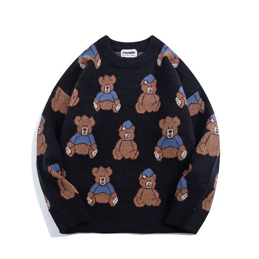Suéter Cuello Redondo con Estampado de Oso Versátil - Image 2