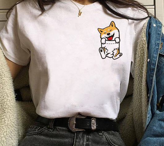 Playera de Pareja Estampado Shiba Inu para Hombre y Mujer - Image 7