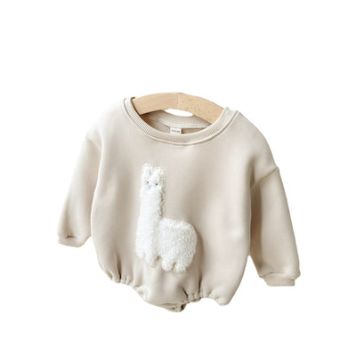 Enterizo Corto de Terciopelo con Cuello Redondo y Bordado de Alpaca - Image 5