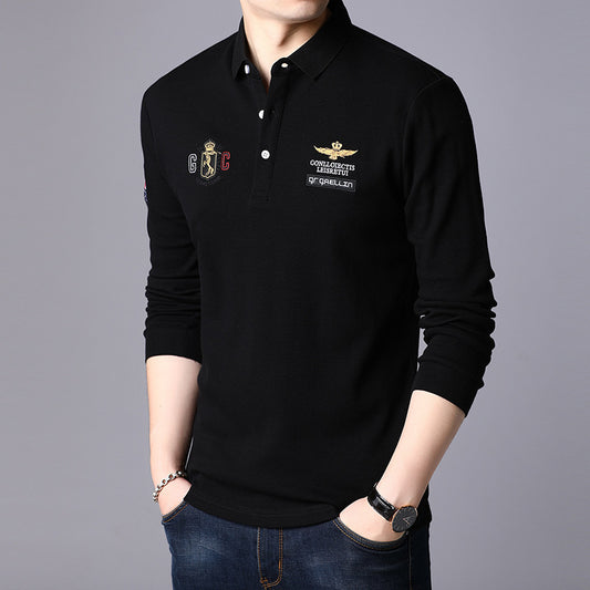 Camiseta Casual de Manga Larga con Cuello para Hombre - Image 2