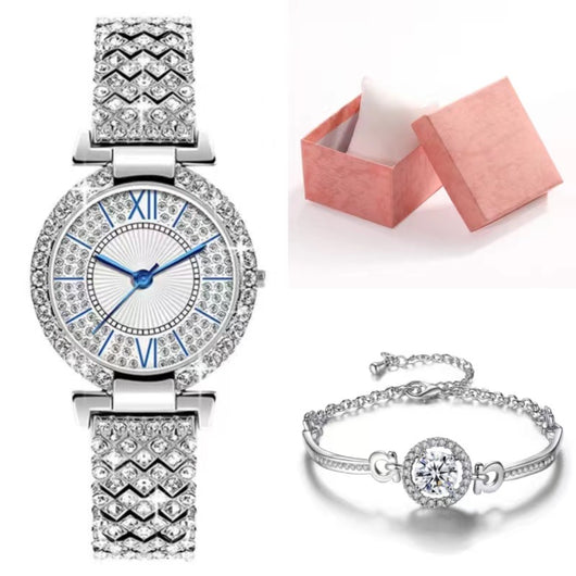 Reloj de Pulsera de Lujo con Diamantes Completos para Mujer - Diseño Versátil y Trendy - Image 3