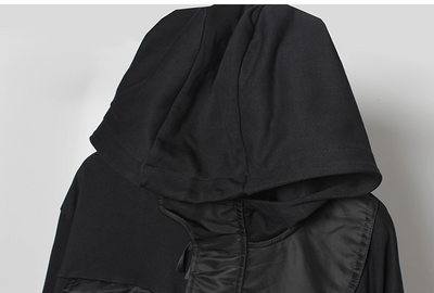 Abrigo Trench Patchwork Retro Dark con Capucha Original - Image 7