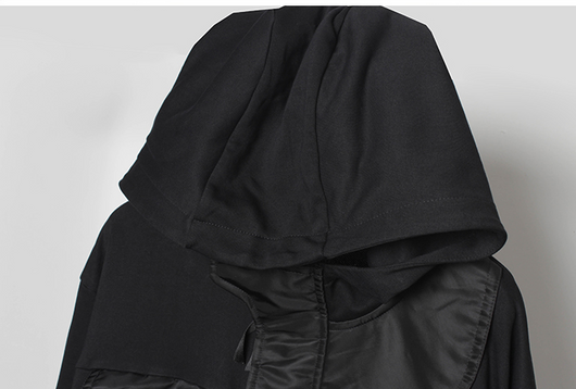 Abrigo Trench Patchwork Retro Dark con Capucha Original - Image 7