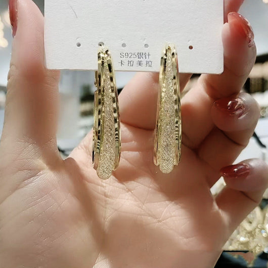 Aretes de Plata 925 Diseño Exagerado con Cierre de Aguja - Image 7