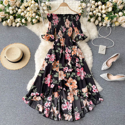 Vestido de Resort con Hombros Descubiertos y Volantes Irregulares - Image 12