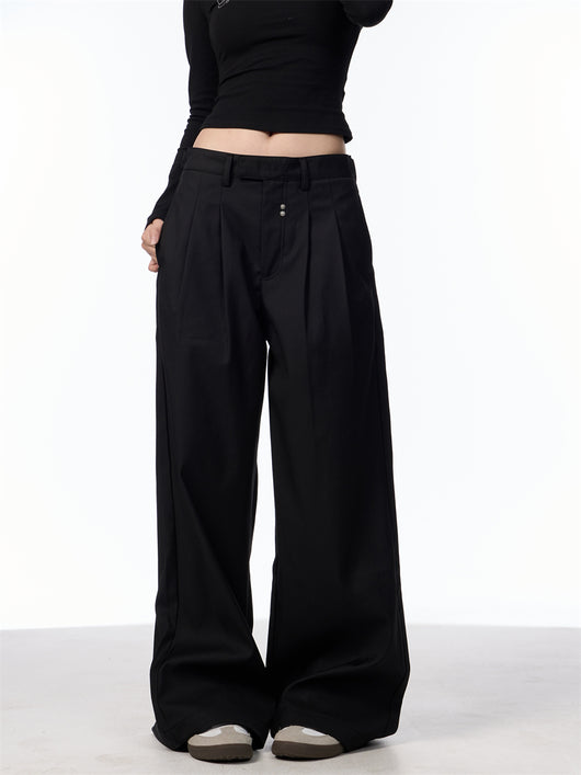 Pantalón Casual Holgado con Pliegues Dobles y Remaches - Image 16