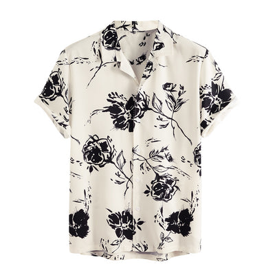 Camisa Casual para Hombre con Estampado de Rosas - Image 9