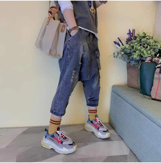 Pantalón Holgado de Talle Alto con Bolsillos Múltiples para Tallas Grandes - Image 9