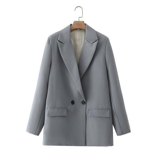 Blazer Oversize Doble Botonadura Color Sólido - Image 32