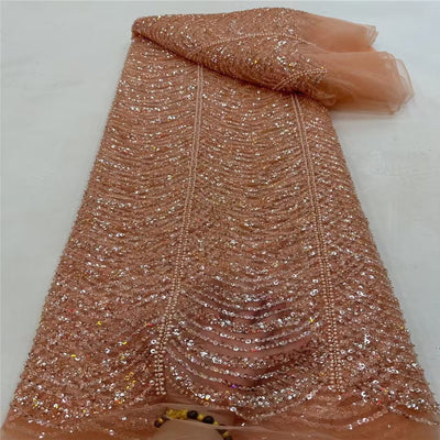 Vestido de Novia con Encaje Bordado, Lentejuelas y Tubo de Perlas Onda - Image 14