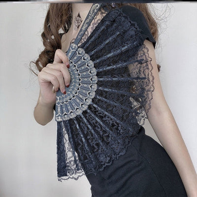 Abanico de Encaje Plegable para Bodas y Fiestas - Decoración Elegante - Image 14