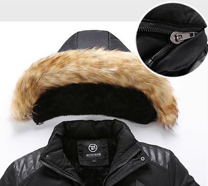 Chaqueta de Invierno Casual para Hombre con Capucha Desmontable - Image 6