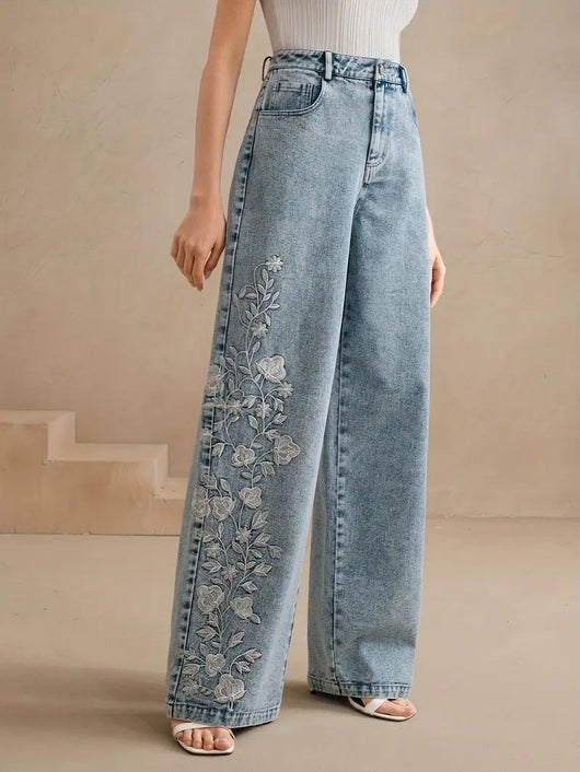 Pantalones Vaqueros Stretch Bordados para Talla Grande - Image 9