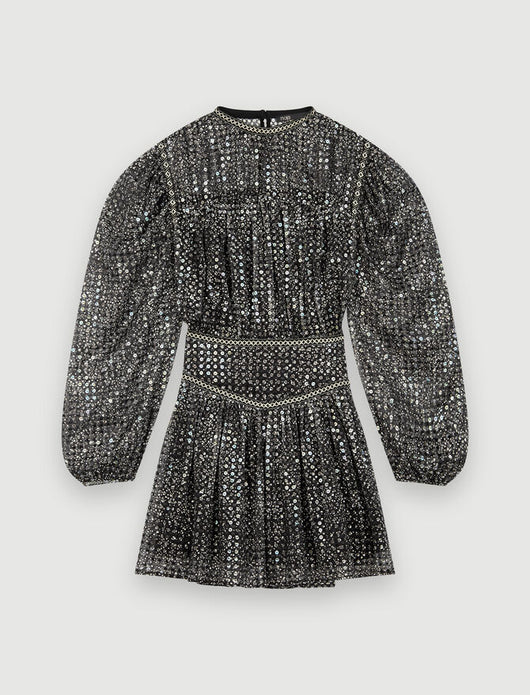 Vestido Largo de Manga Larga con Lentejuelas y Bordado Industrial para Mujer - Image 11