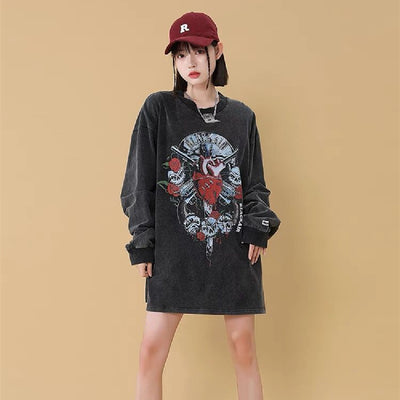 Playera Manga Larga Calavera Dark Demon para Hombre
