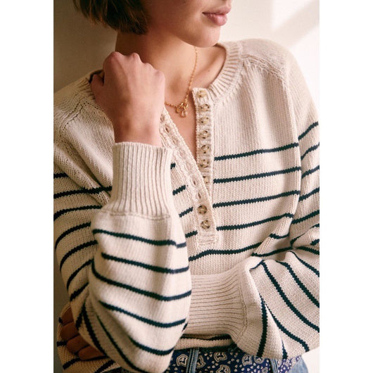 Suéter de Punto Vintage a Rayas Estilo Francés - Image 11
