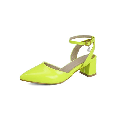 Sandalias de Tacón Grueso con Punta Afilada y Hebilla en Colores Pastel - Image 7
