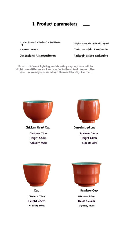 Taza de Té Cerámica Rojo Prohibido Alta Temperatura con Esmalte Artesanal - Image 14