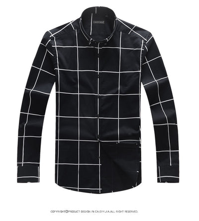 Camisa Casual de Manga Larga Cuadros Slim Fit Sin Planchado - Image 10