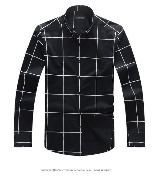 Camisa Casual de Manga Larga Cuadros Slim Fit Sin Planchado - Image 10
